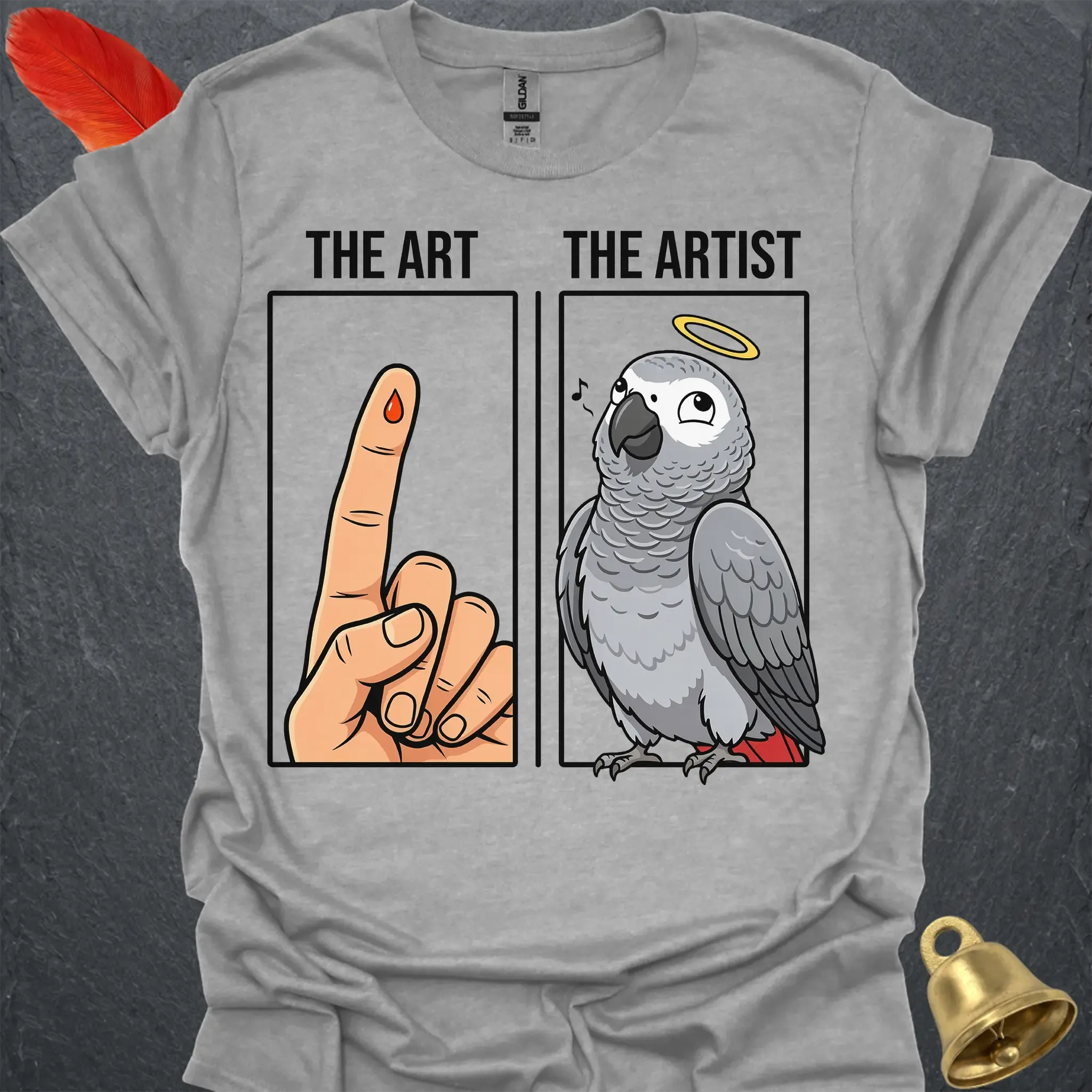 African Grey Parrot The Artist T-Shirt