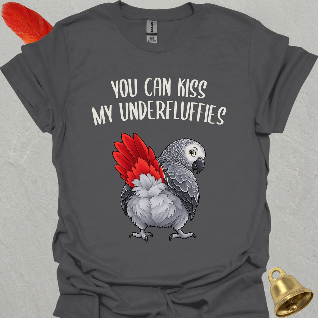 African Grey Parrot Underfluffies T-Shirt