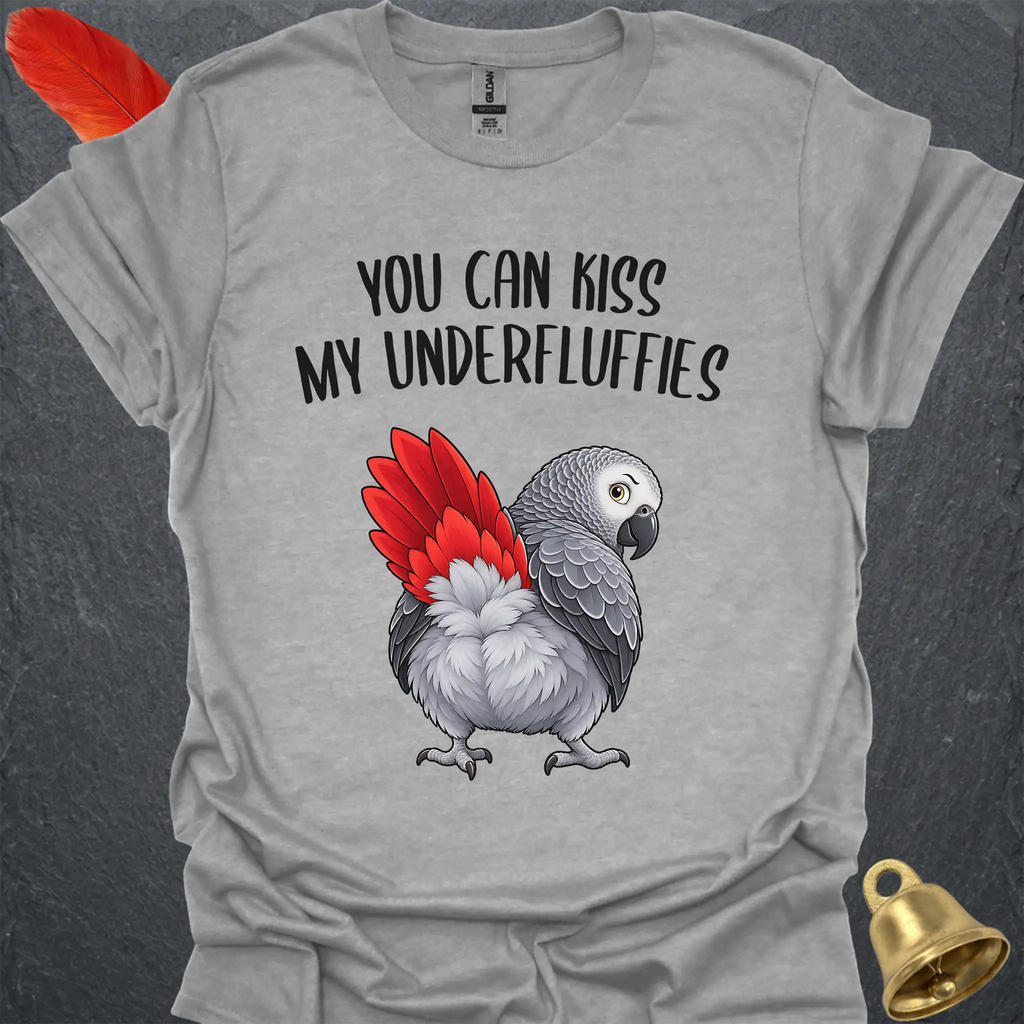 African Grey Parrot Underfluffies T-Shirt