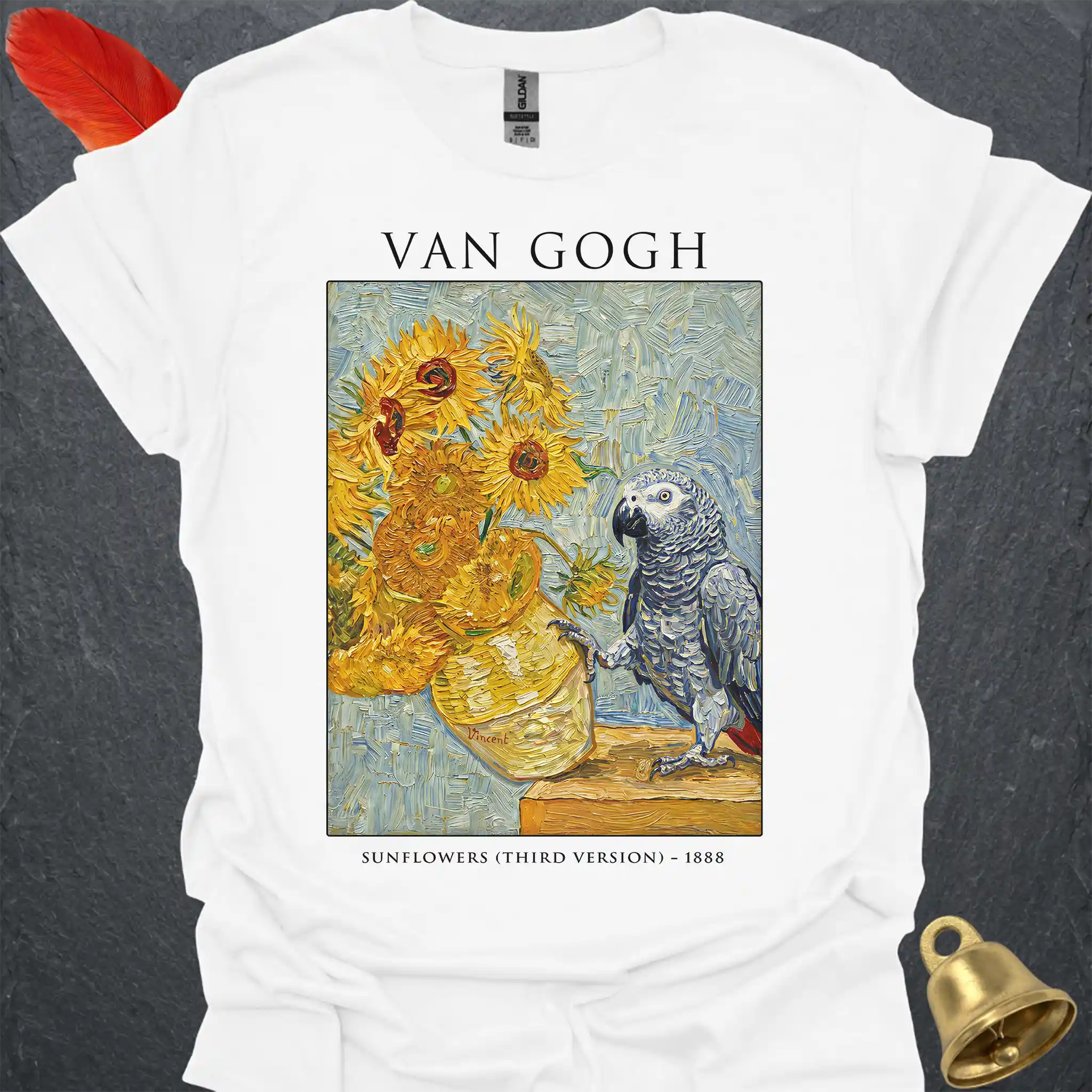 African Grey Parrot Van Gogh T-Shirt