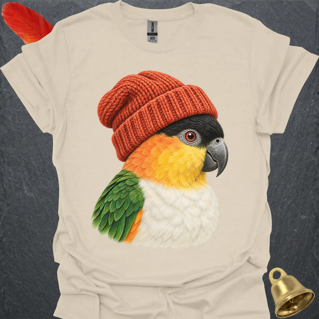 Black-Headed Caique Beanie T-Shirt