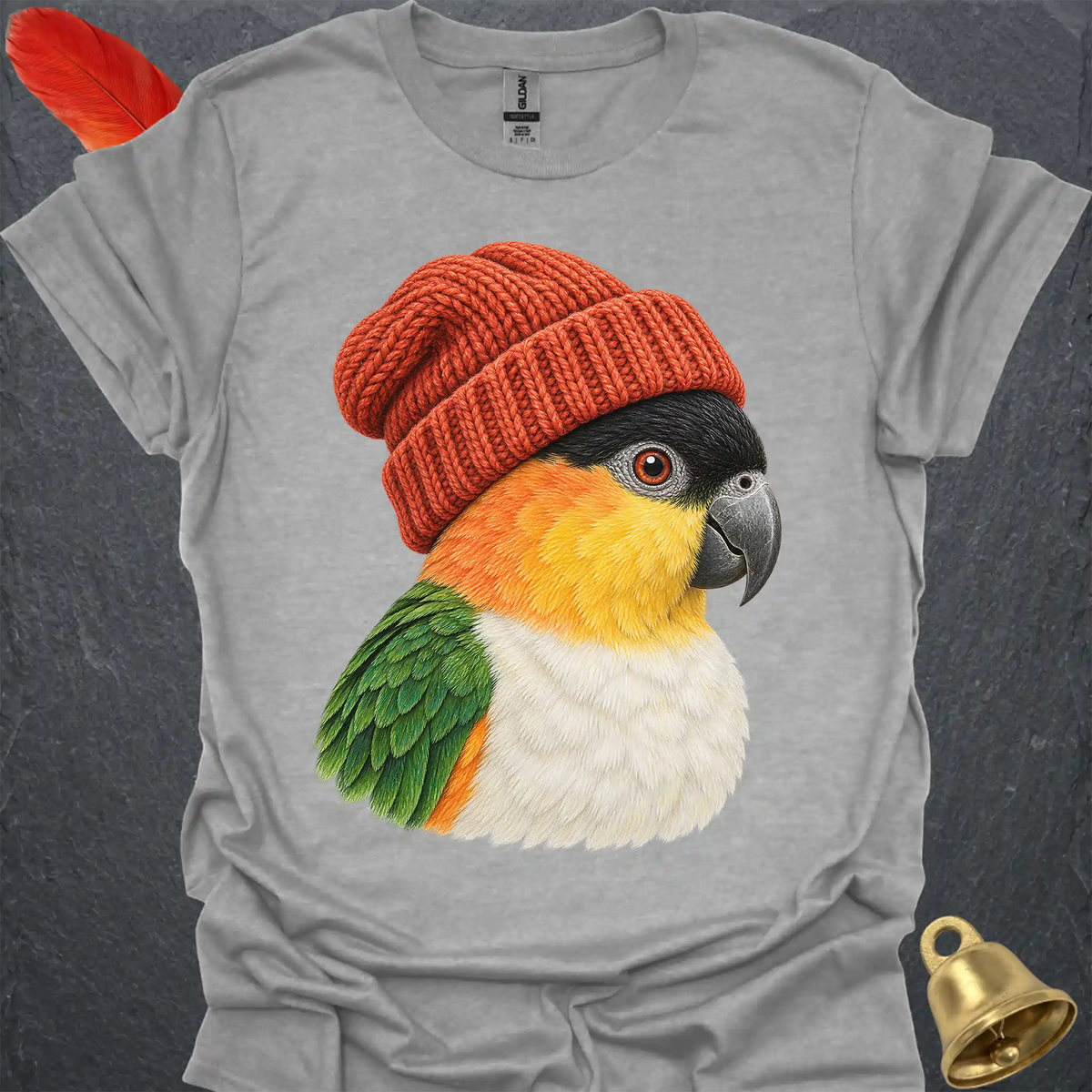 Black-Headed Caique Beanie T-Shirt