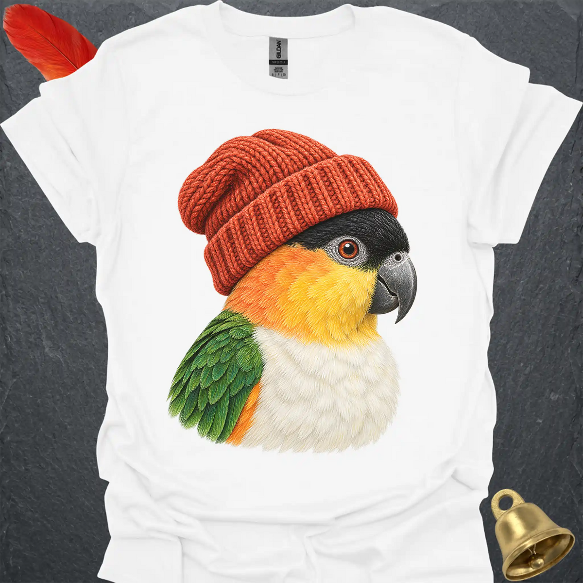 Black-Headed Caique Beanie T-Shirt