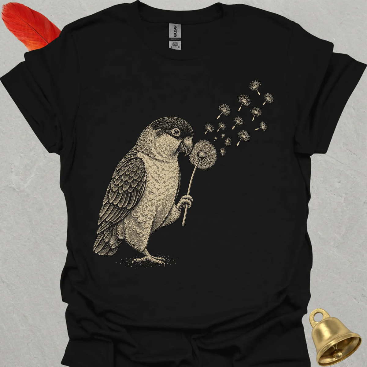 Black-Headed Caique Blowing Wishes T-Shirt