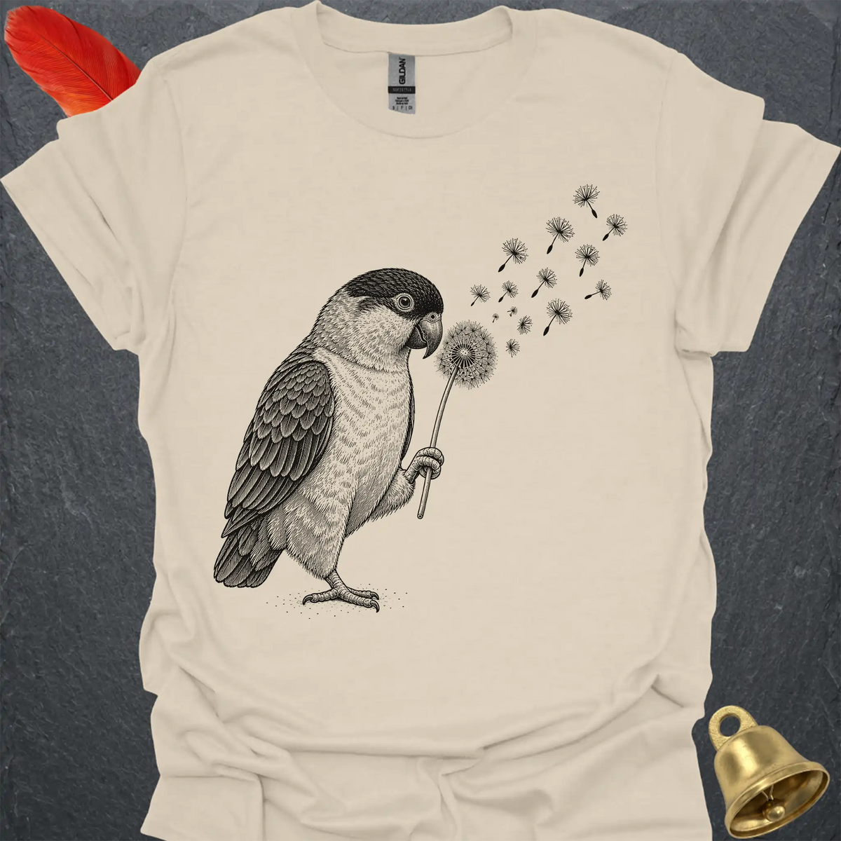 Black-Headed Caique Blowing Wishes T-Shirt