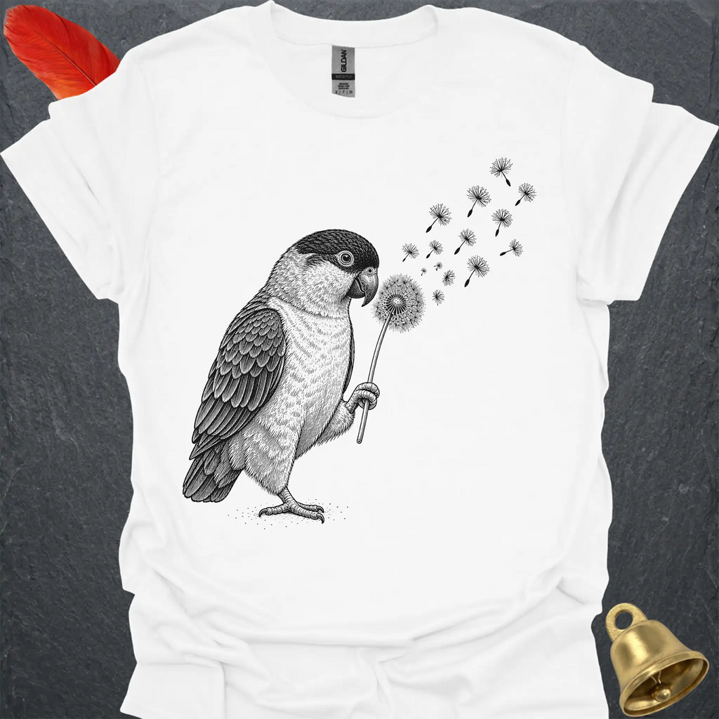 Black-Headed Caique Blowing Wishes T-Shirt