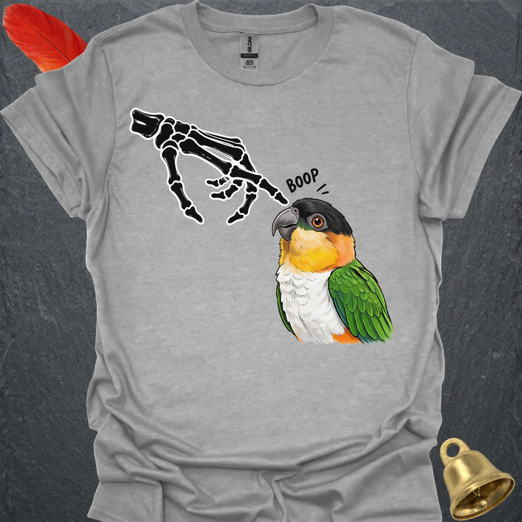 Black-Headed Caique Skeleton Boop T-Shirt