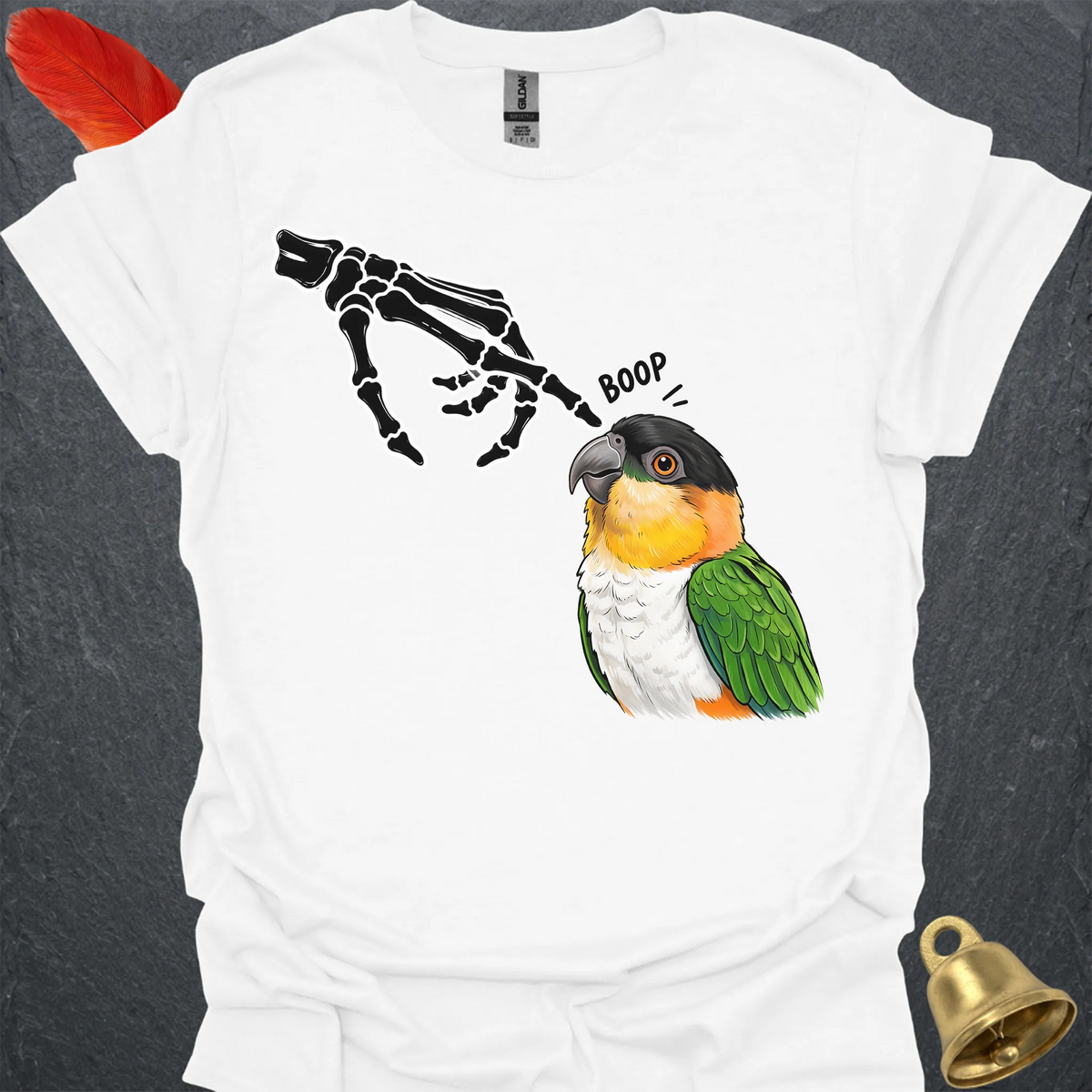 Black-Headed Caique Skeleton Boop T-Shirt