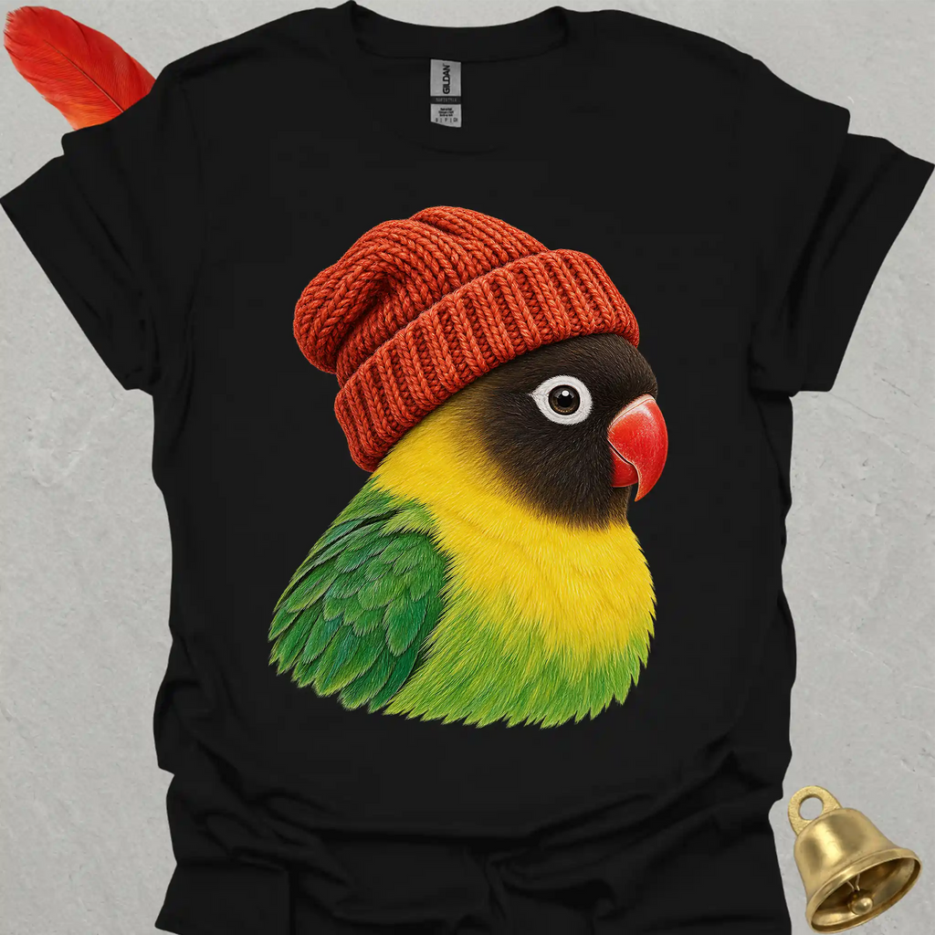 Black-Masked Lovebird Beanie T-Shirt