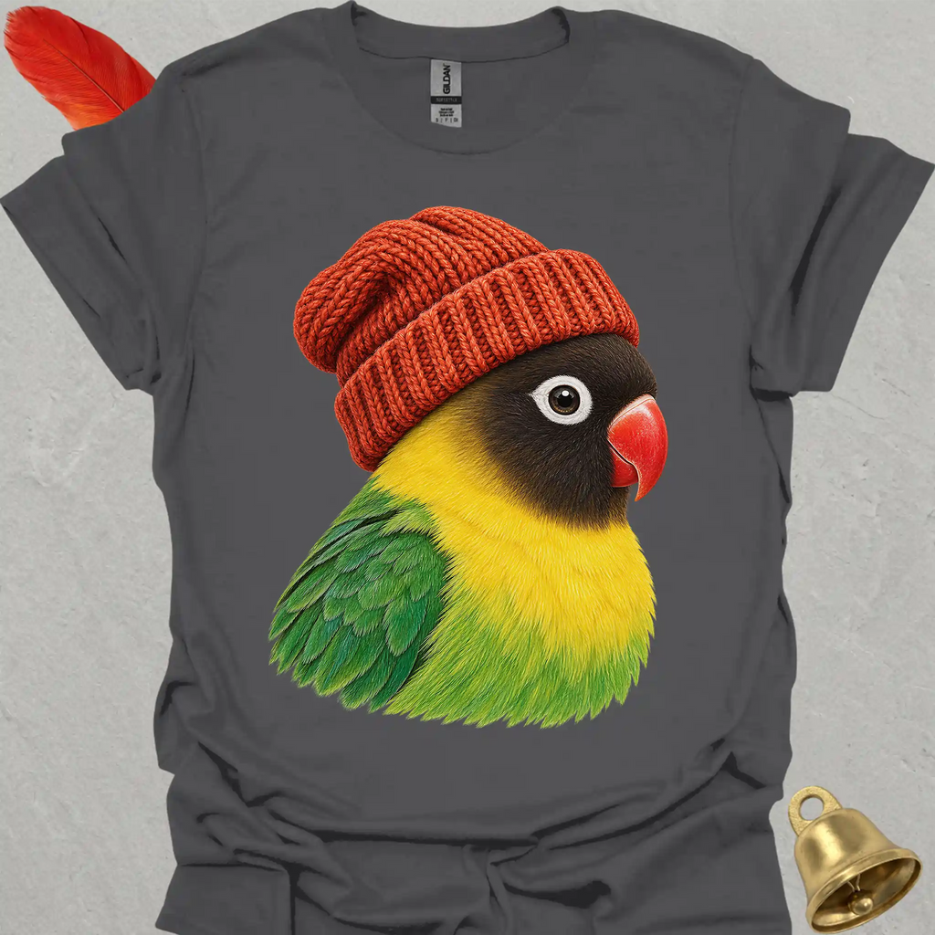 Black-Masked Lovebird Beanie T-Shirt