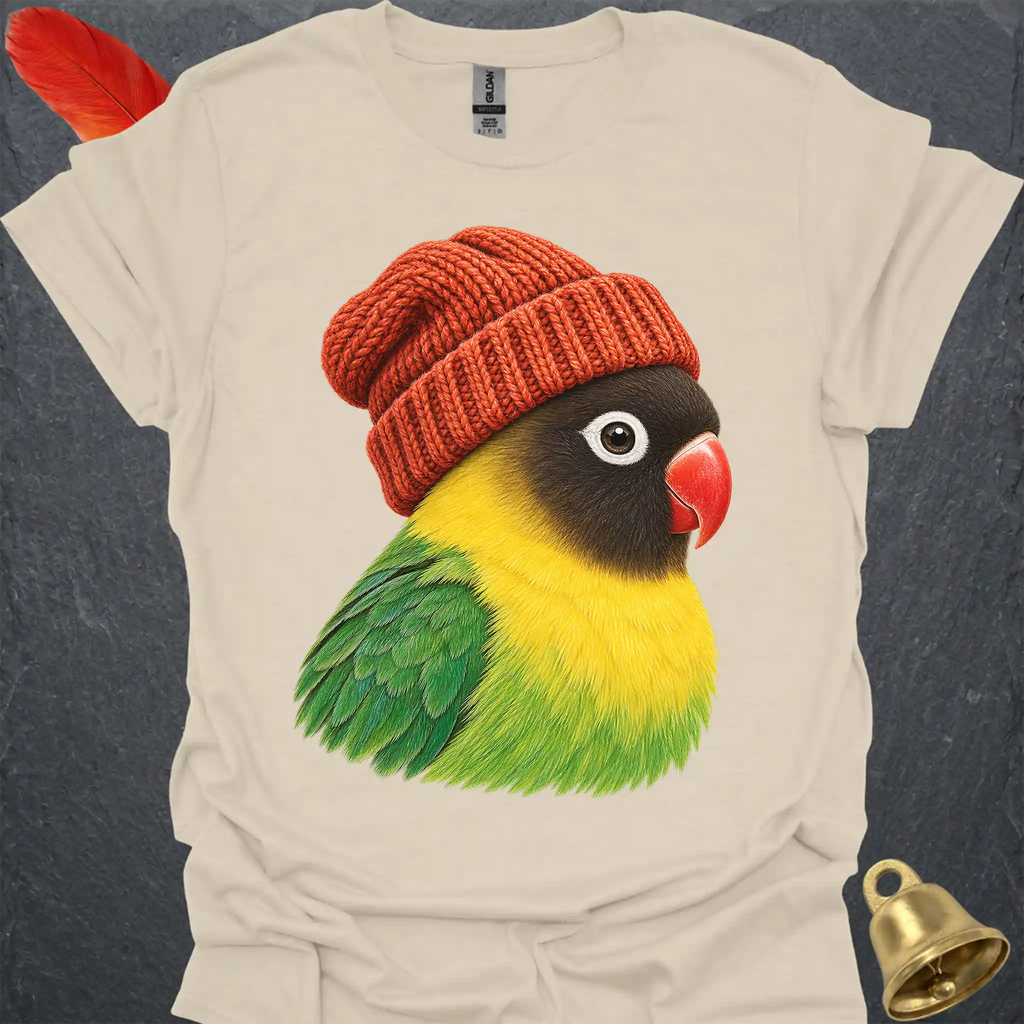 Black-Masked Lovebird Beanie T-Shirt