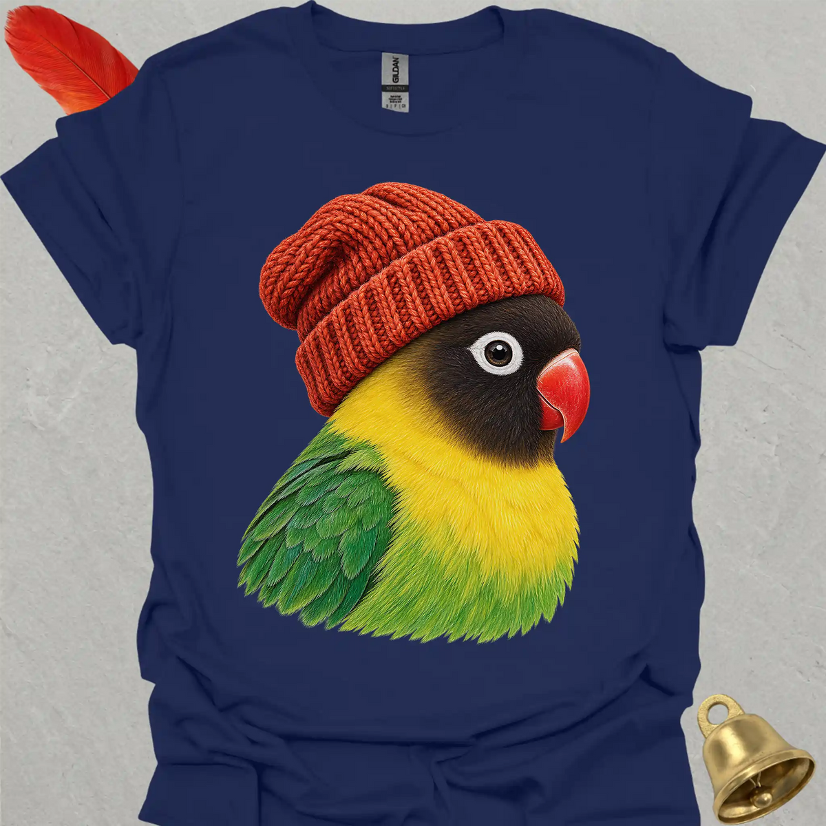 Black-Masked Lovebird Beanie T-Shirt