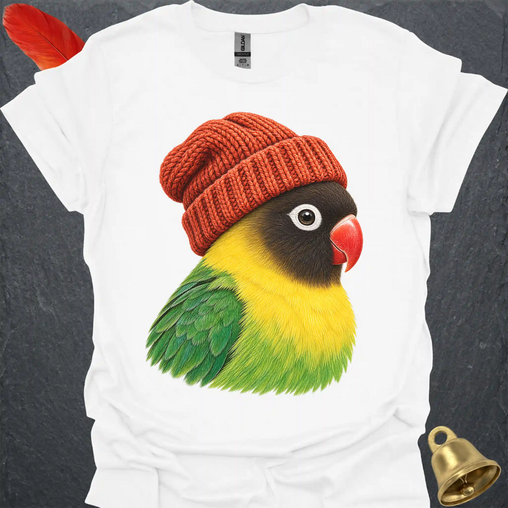 Black-Masked Lovebird Beanie T-Shirt