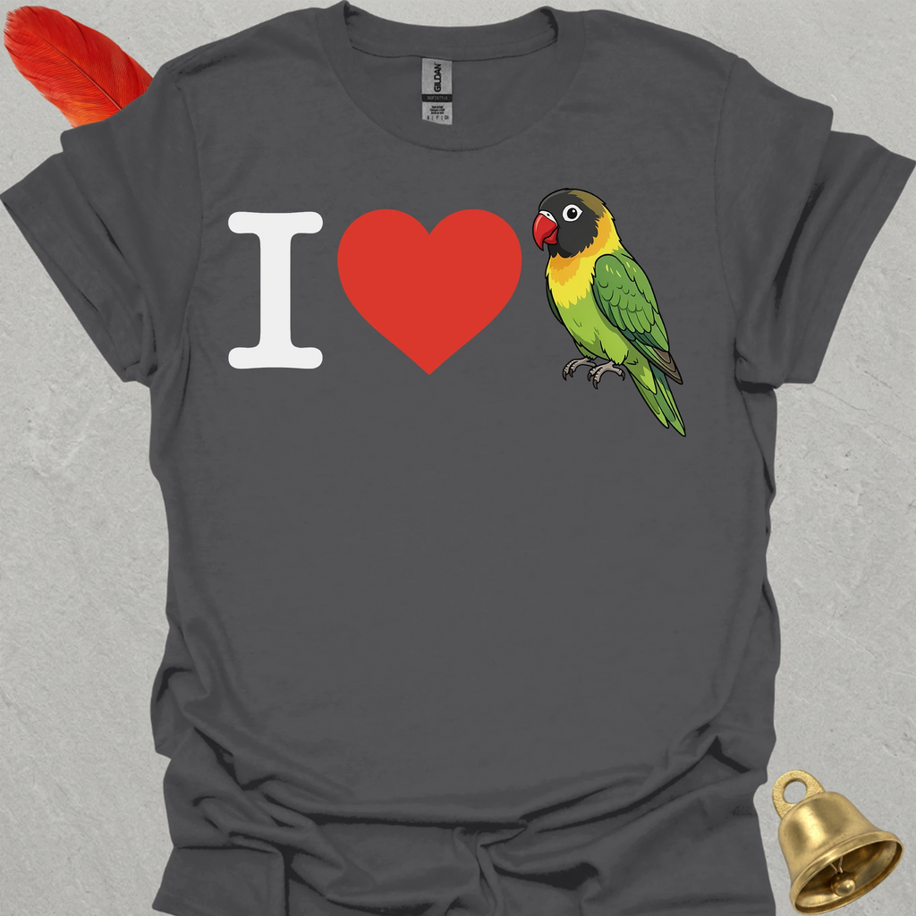I Love Black-Masked Lovebird T-Shirt