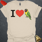 I Love Black-Masked Lovebird T-Shirt
