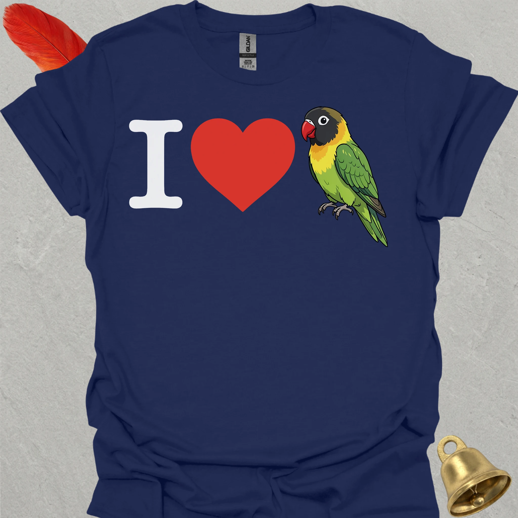 I Love Black-Masked Lovebird T-Shirt