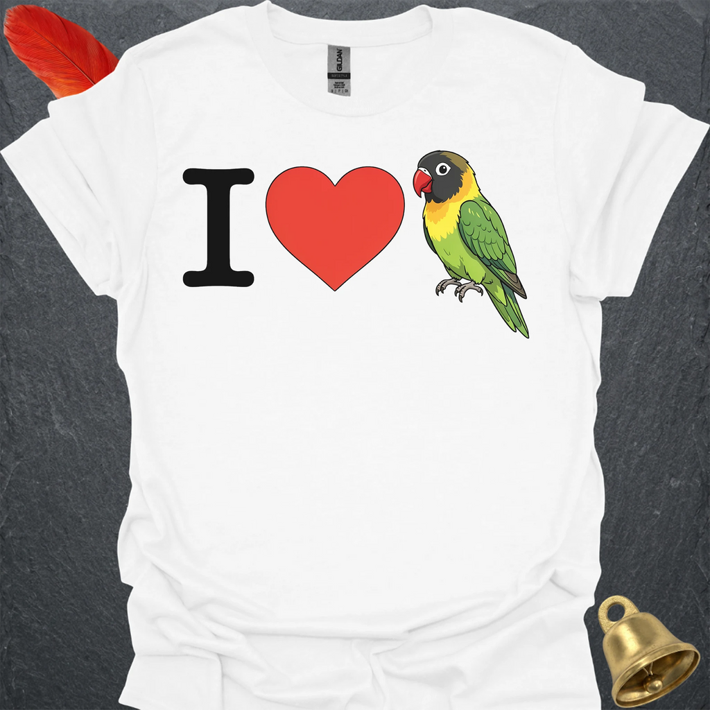 I Love Black-Masked Lovebird T-Shirt