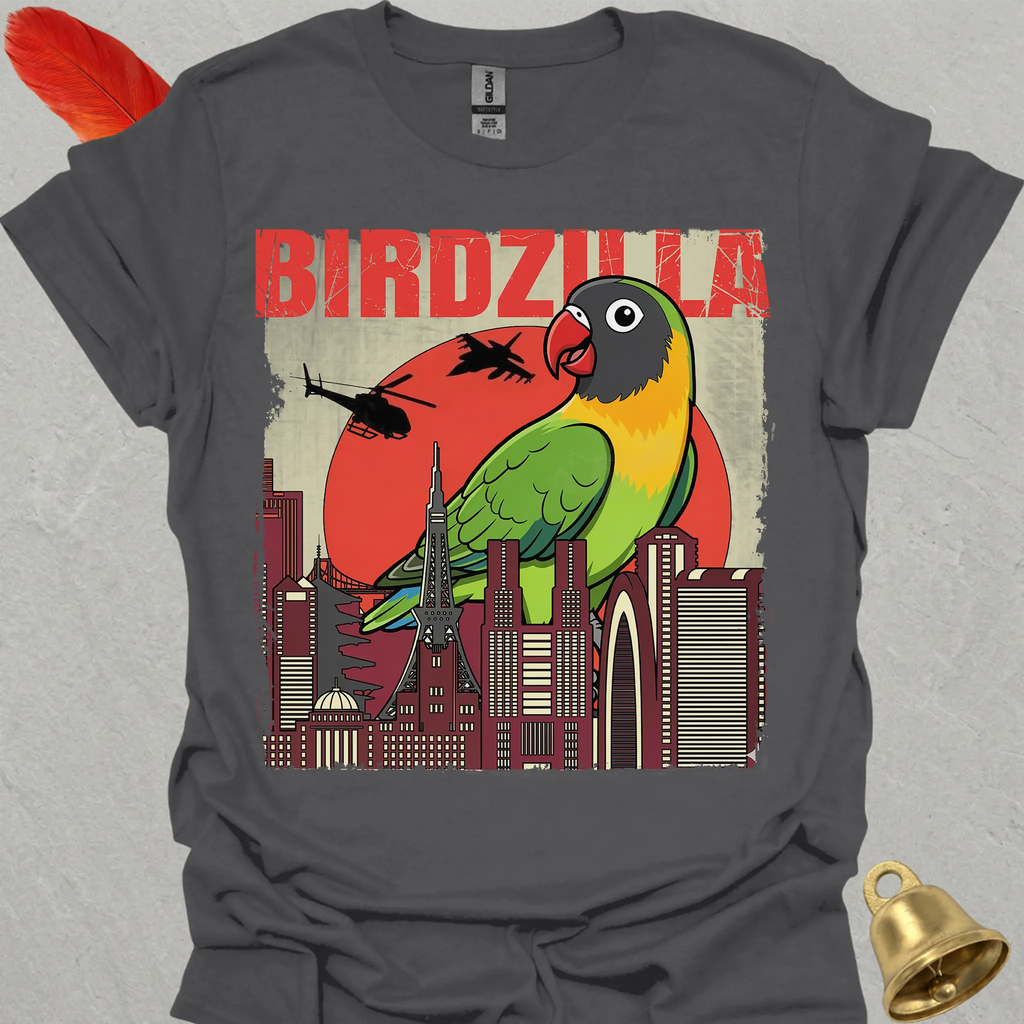 Black-Masked Lovebird Birdzilla T-Shirt