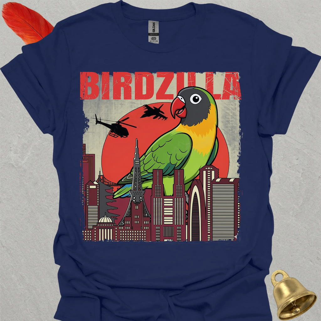 Black-Masked Lovebird Birdzilla T-Shirt