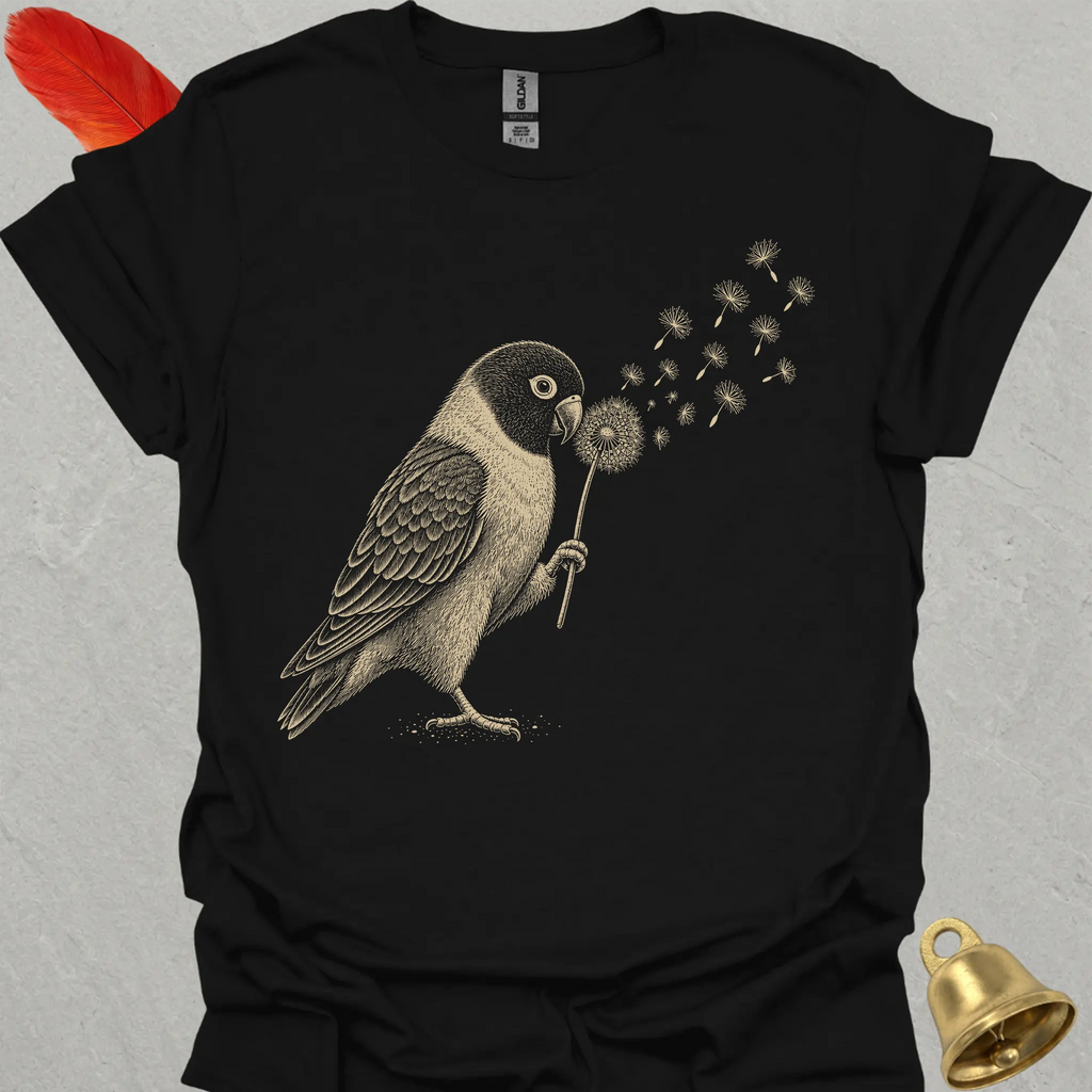 Black-Masked Lovebird Blowing Wishes T-Shirt