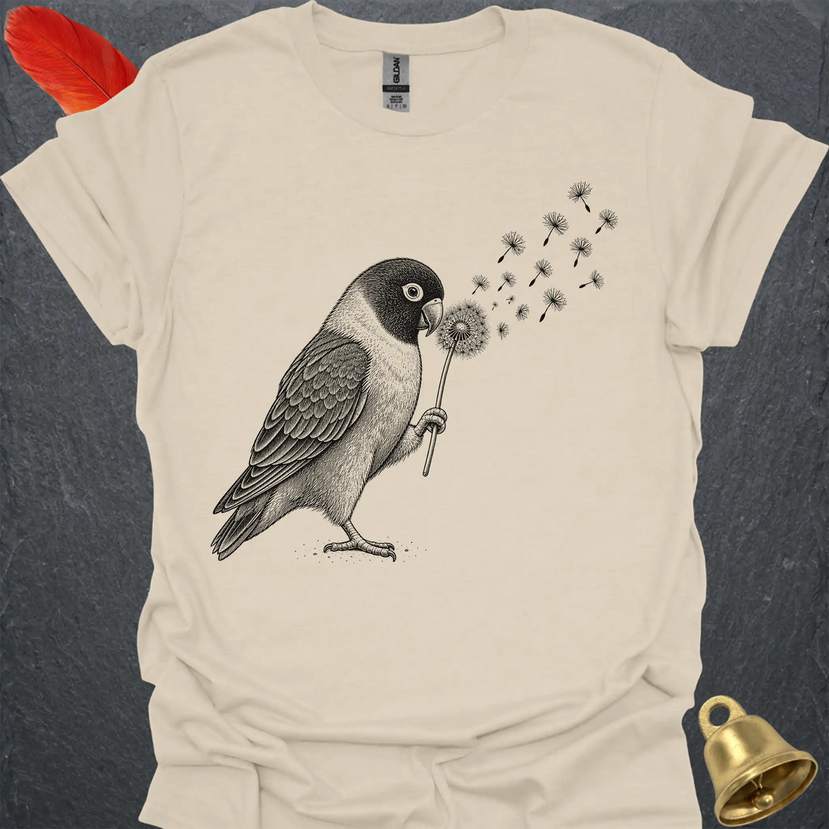Black-Masked Lovebird Blowing Wishes T-Shirt