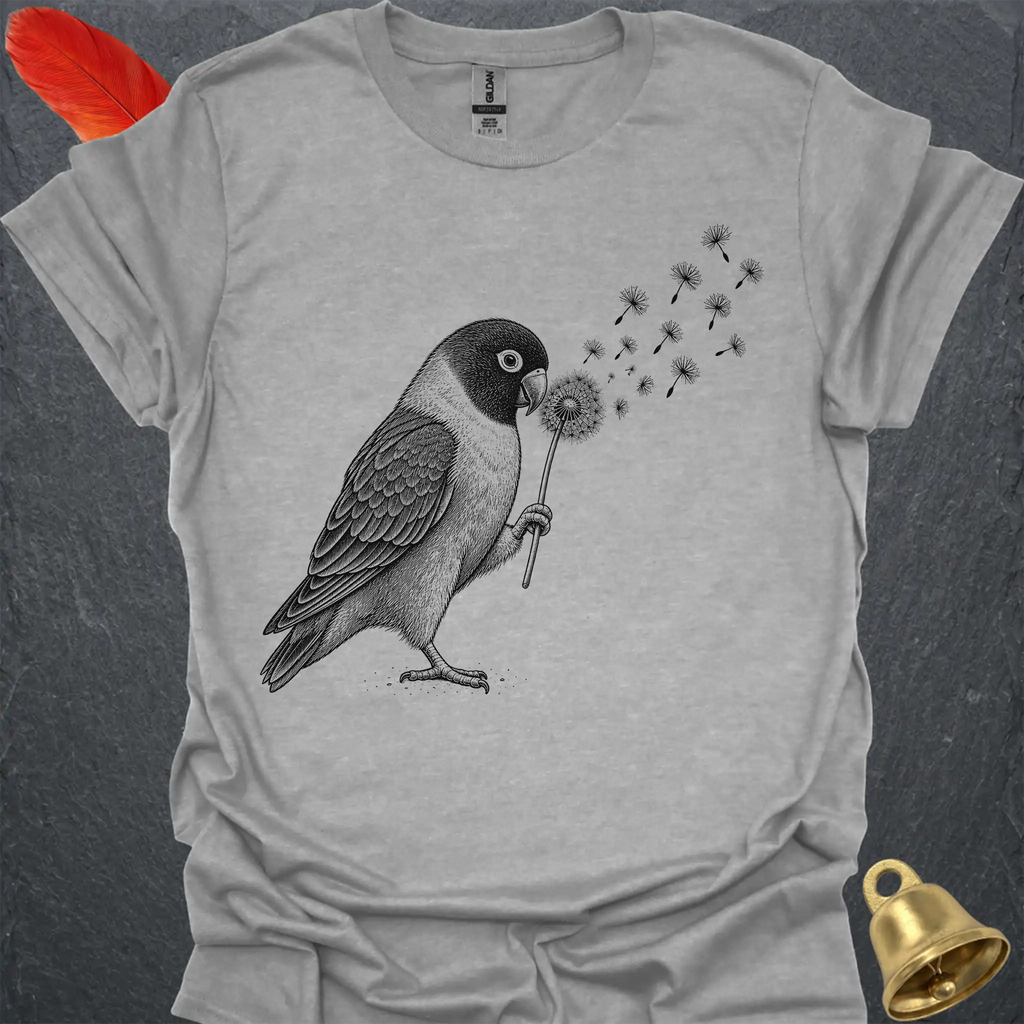 Black-Masked Lovebird Blowing Wishes T-Shirt