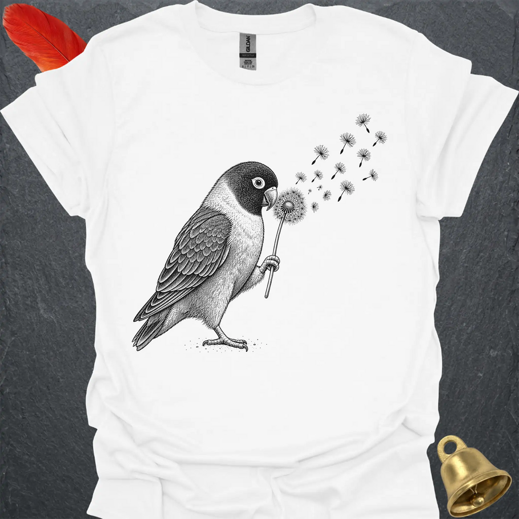 Black-Masked Lovebird Blowing Wishes T-Shirt