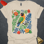 Black-Masked Lovebird Boho Flower T-Shirt