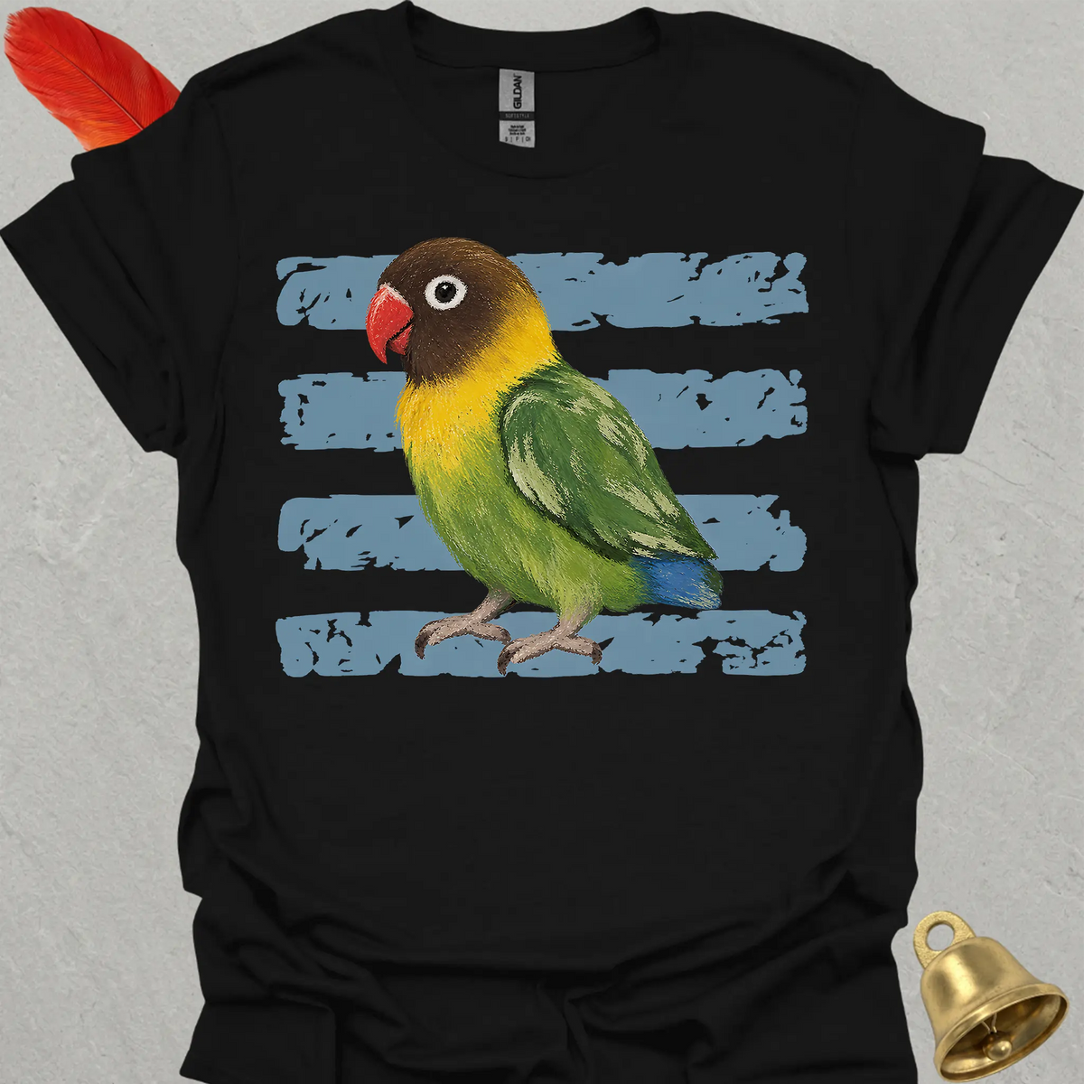 Black-Masked Lovebird Brush T-Shirt