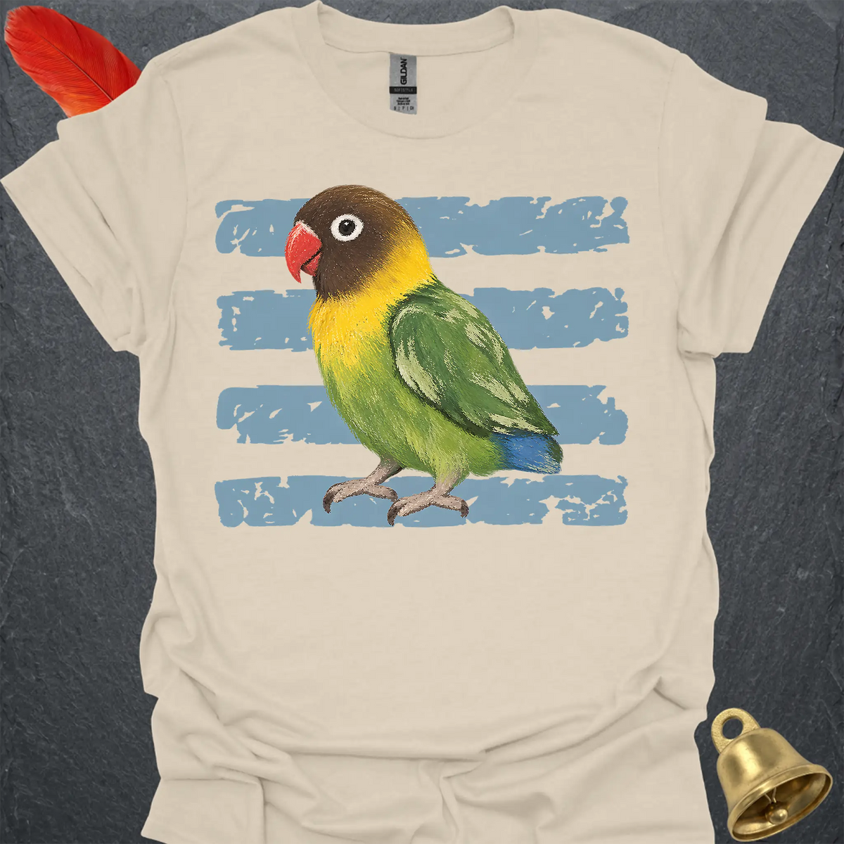 Black-Masked Lovebird Brush T-Shirt