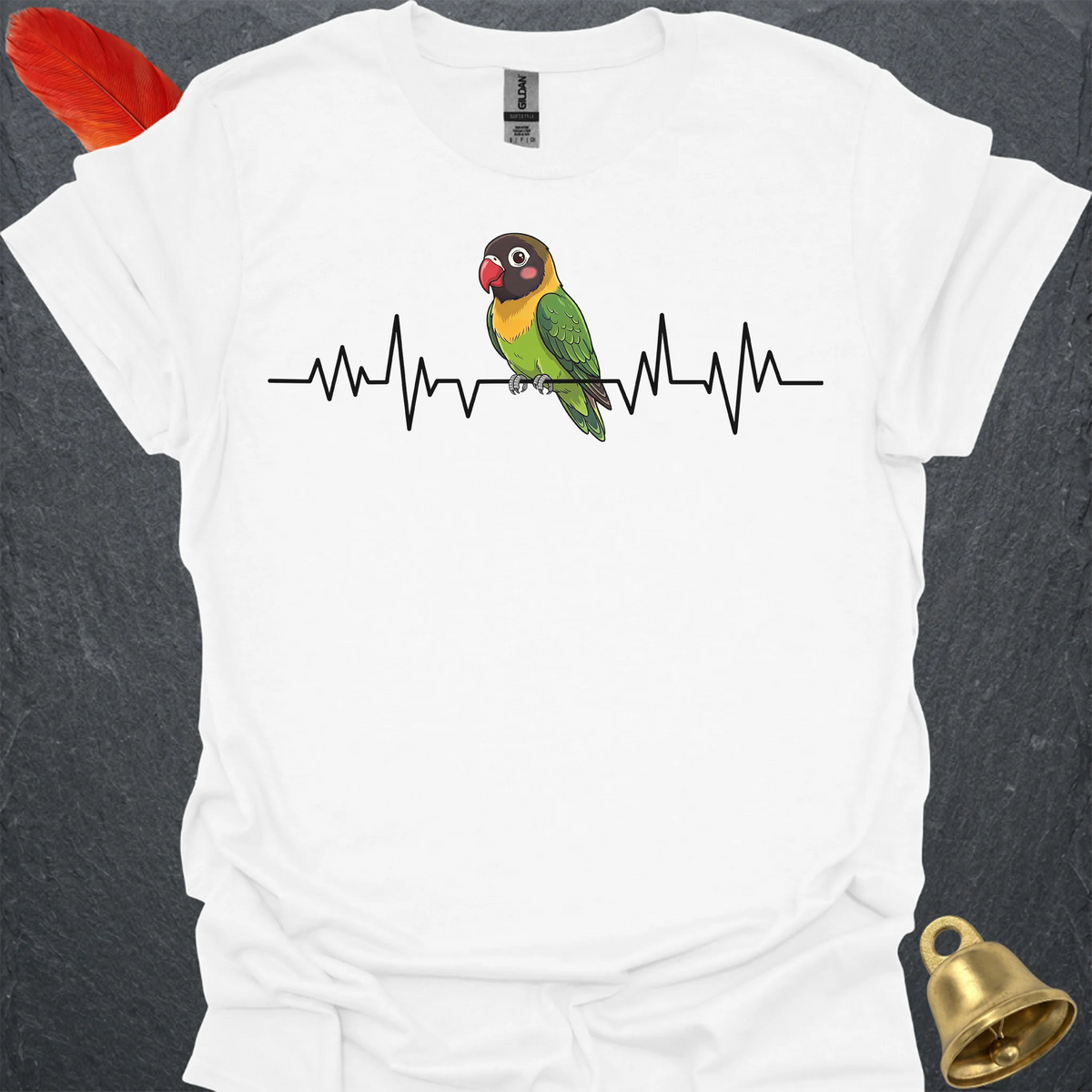 Black-Masked Lovebird Heartbeat T-Shirt