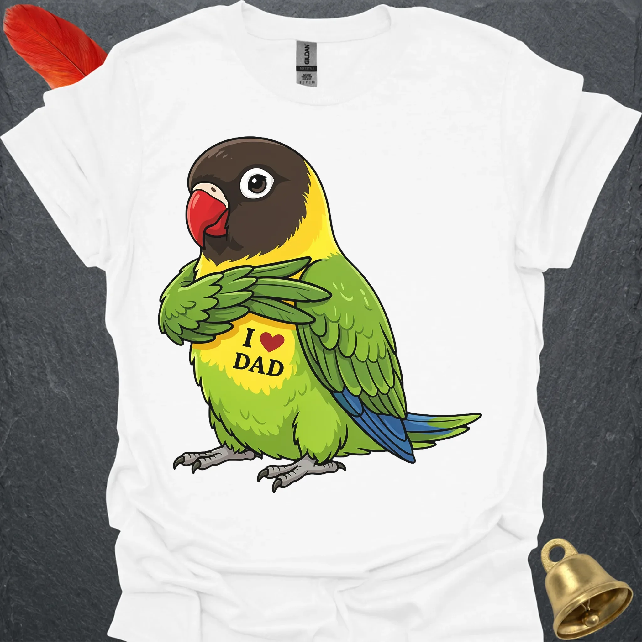 Black-Masked Lovebird I Love Dad T-Shirt