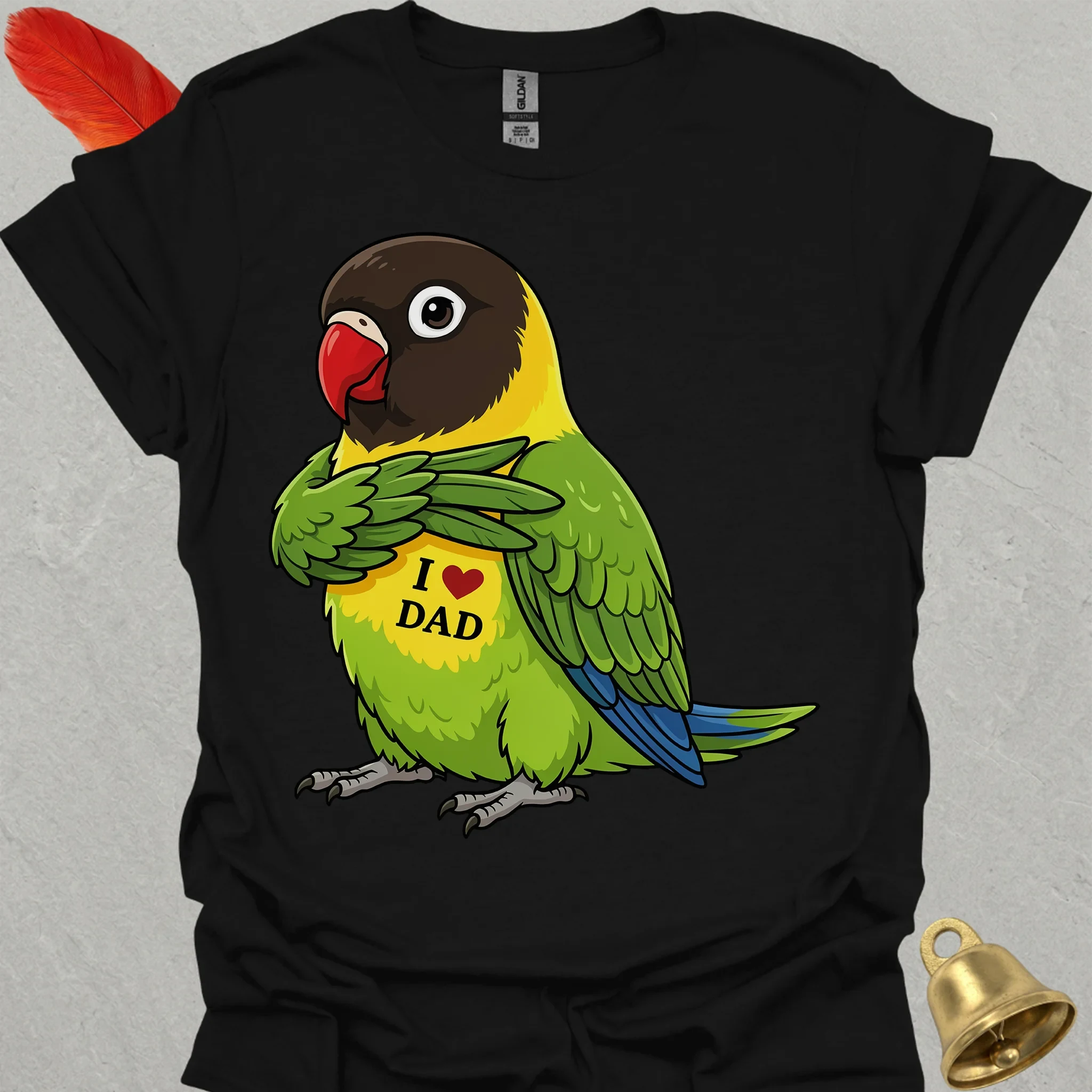 Black-Masked Lovebird I Love Dad T-Shirt