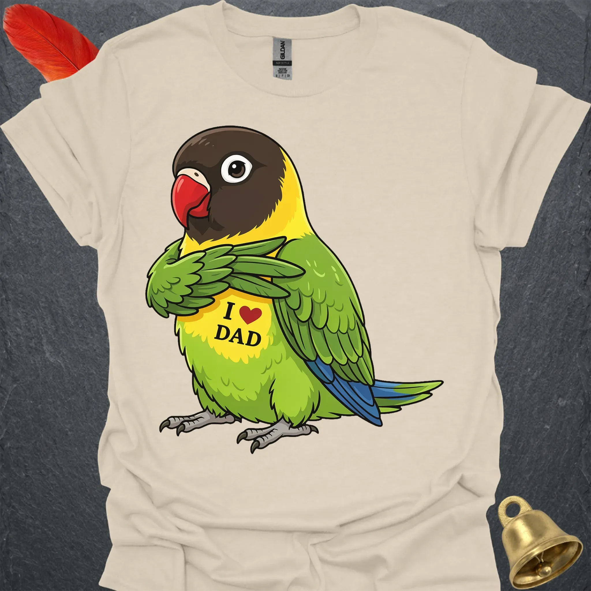 Black-Masked Lovebird I Love Dad T-Shirt
