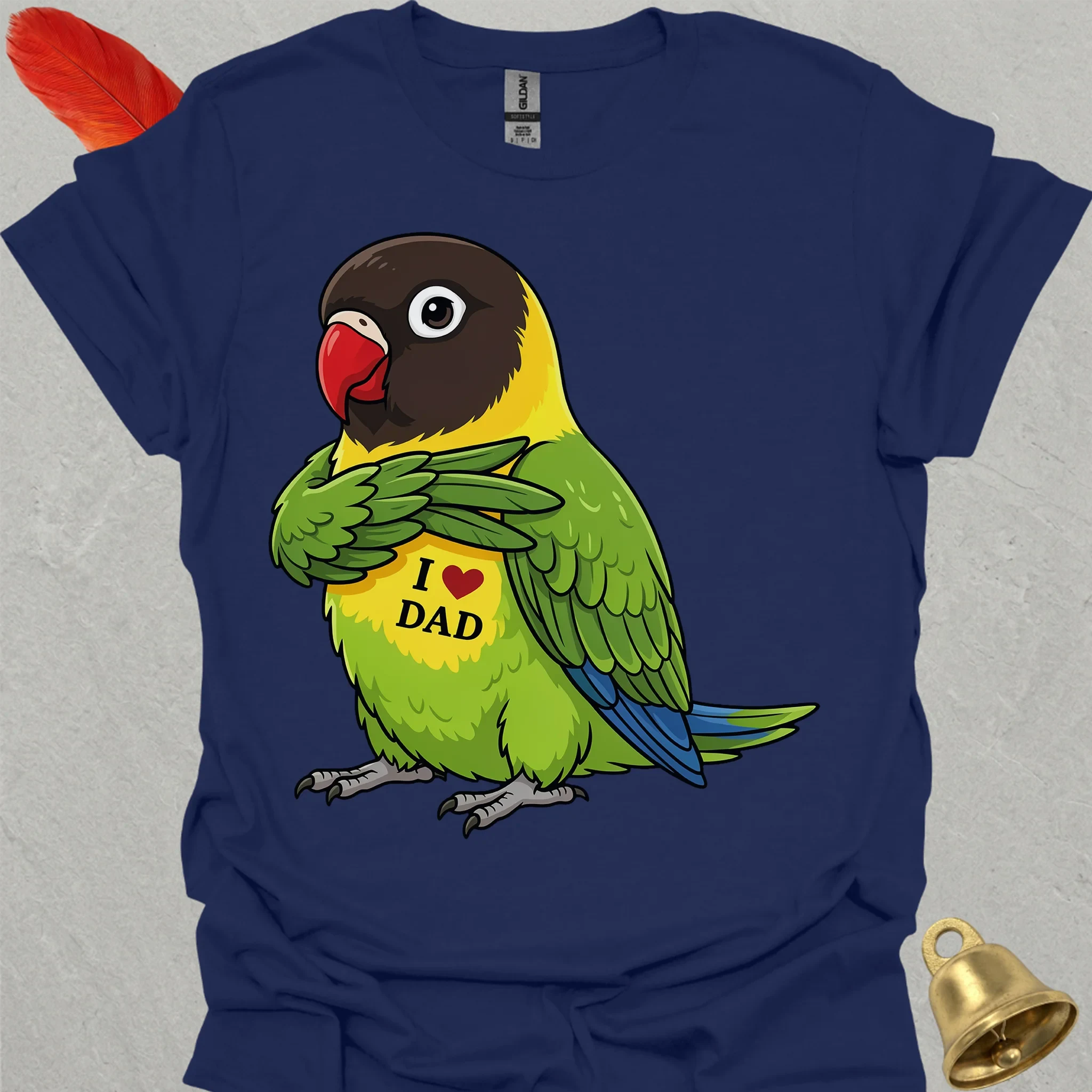 Black-Masked Lovebird I Love Dad T-Shirt