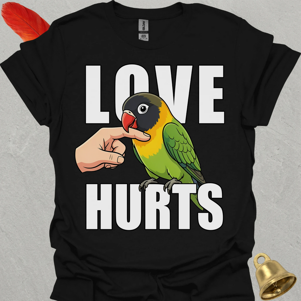 Black-Masked Lovebird Love Hurts T-Shirt