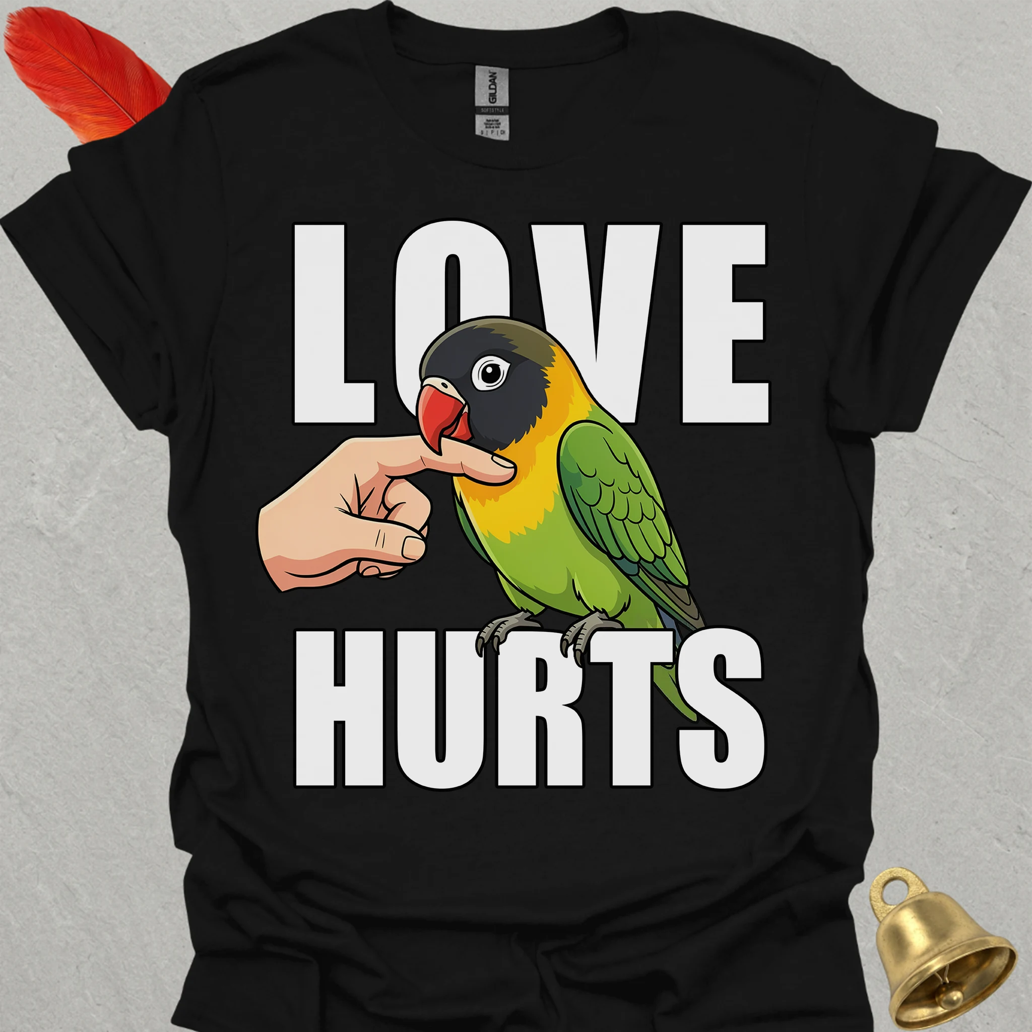 Black-Masked Lovebird Love Hurts T-Shirt