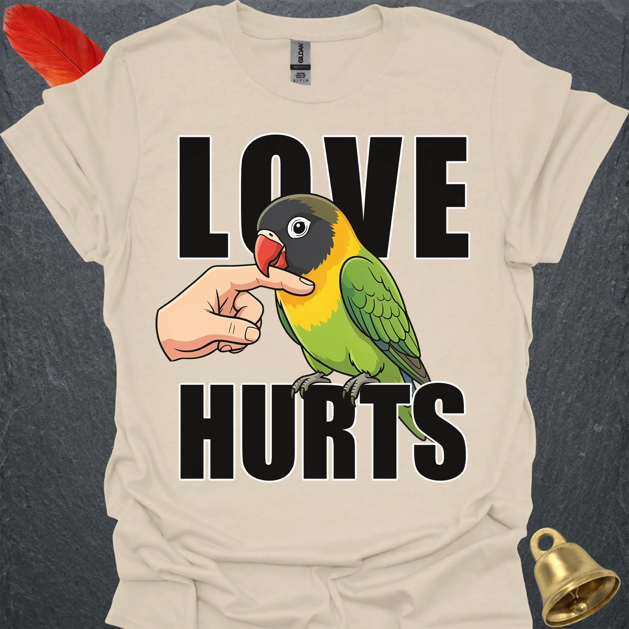 Black-Masked Lovebird Love Hurts T-Shirt