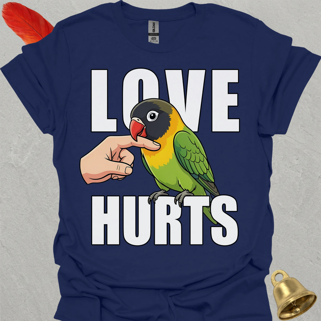 Black-Masked Lovebird Love Hurts T-Shirt