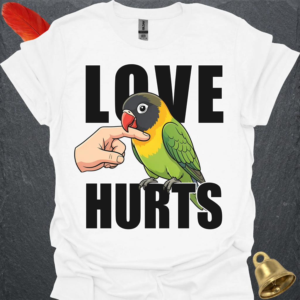 Black-Masked Lovebird Love Hurts T-Shirt