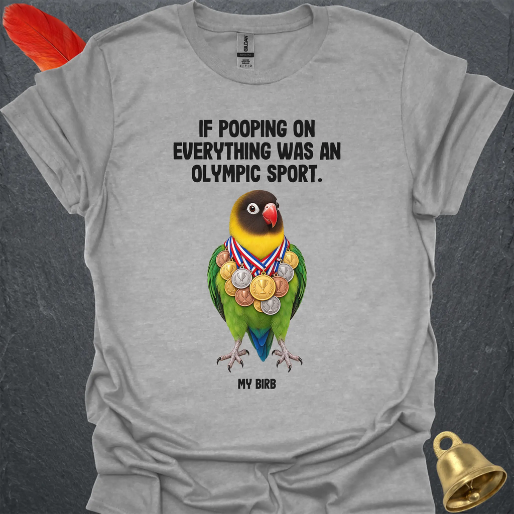 Black-Masked Lovebird Olympic Pooper T-Shirt