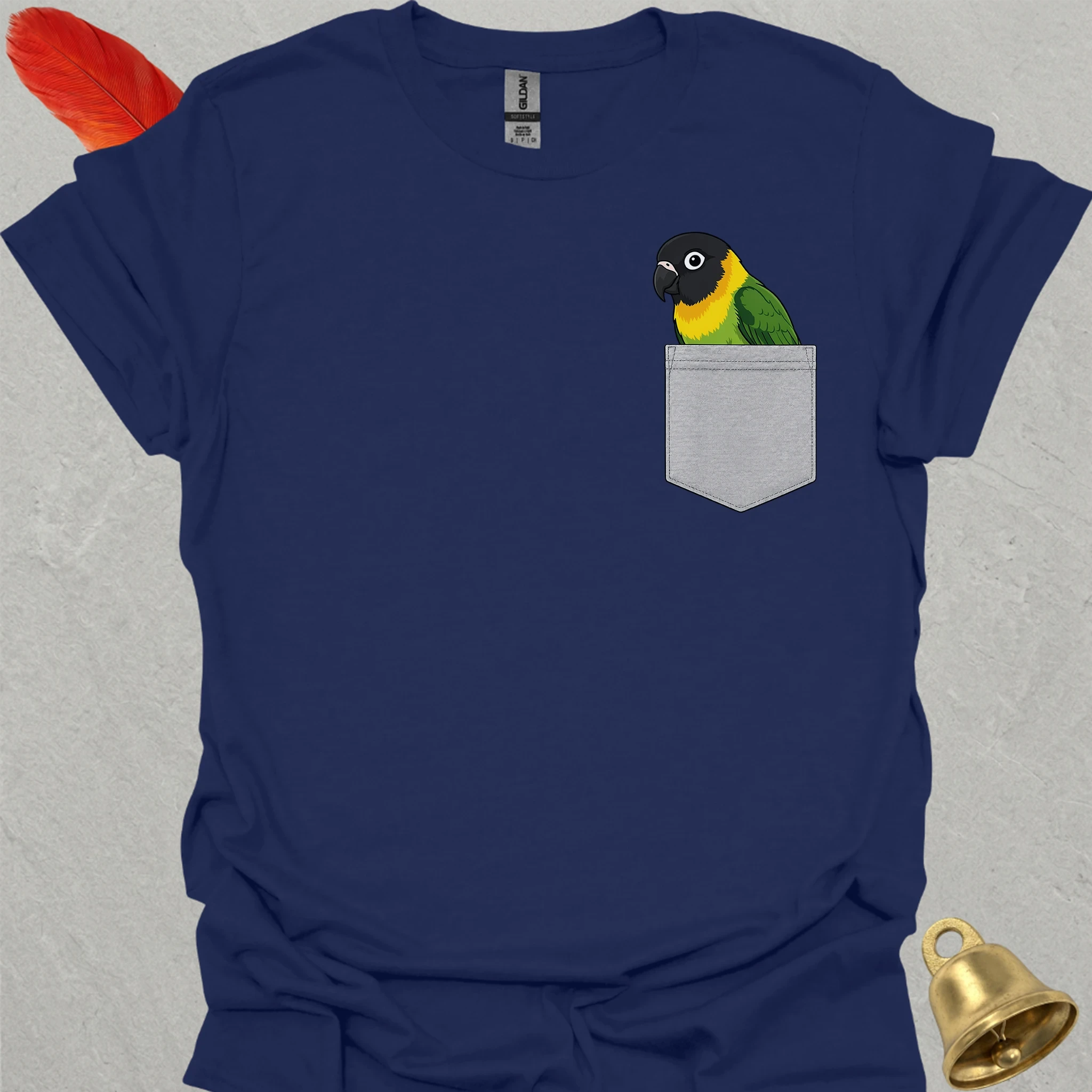 Black-Masked Lovebird Pocket T-Shirt