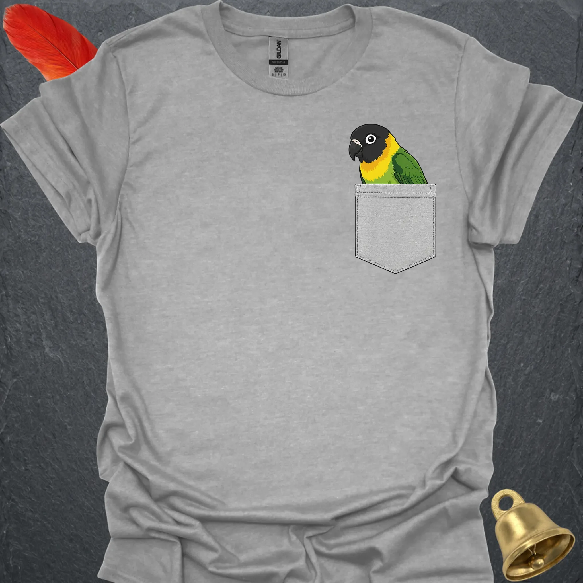 Black-Masked Lovebird Pocket T-Shirt