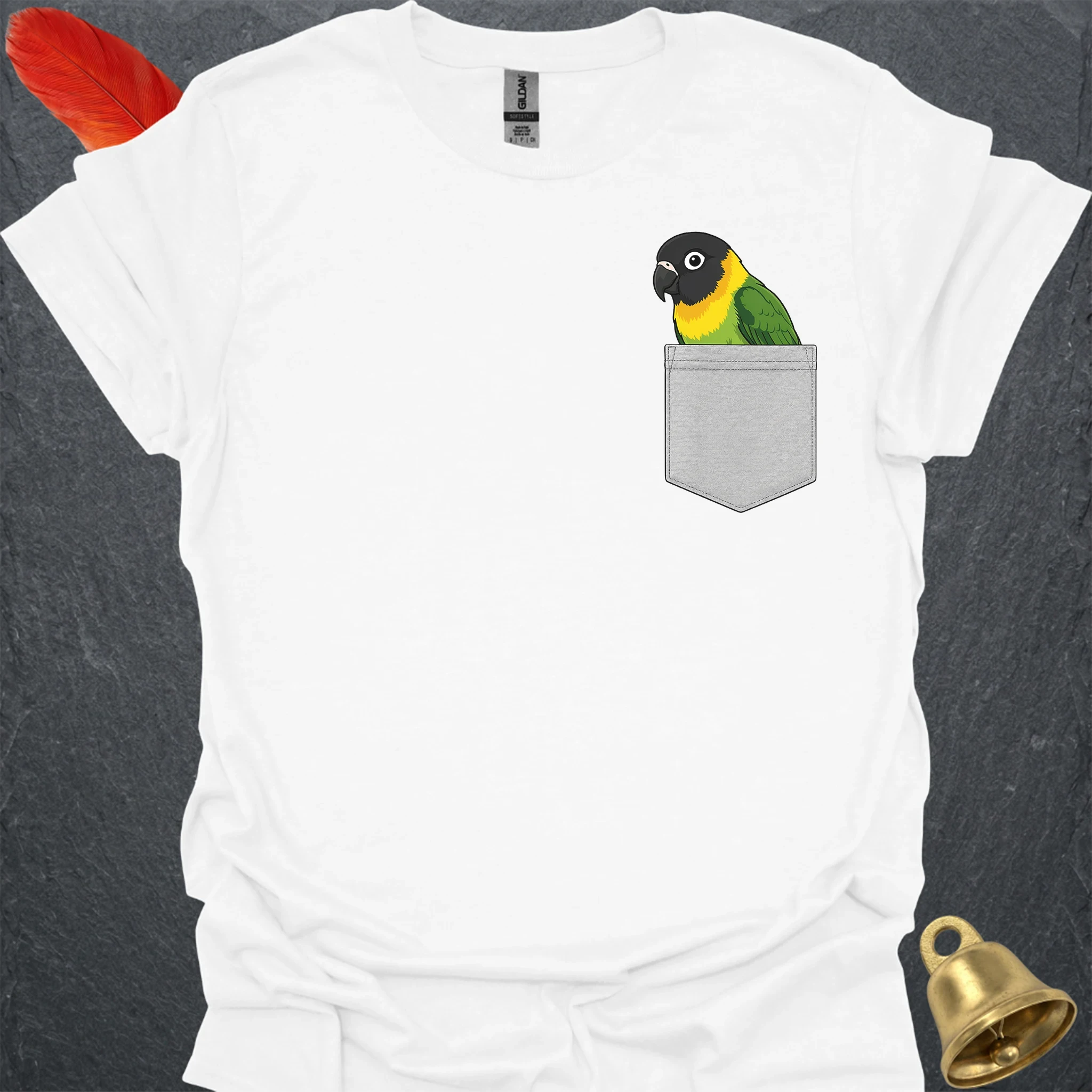 Black-Masked Lovebird Pocket T-Shirt