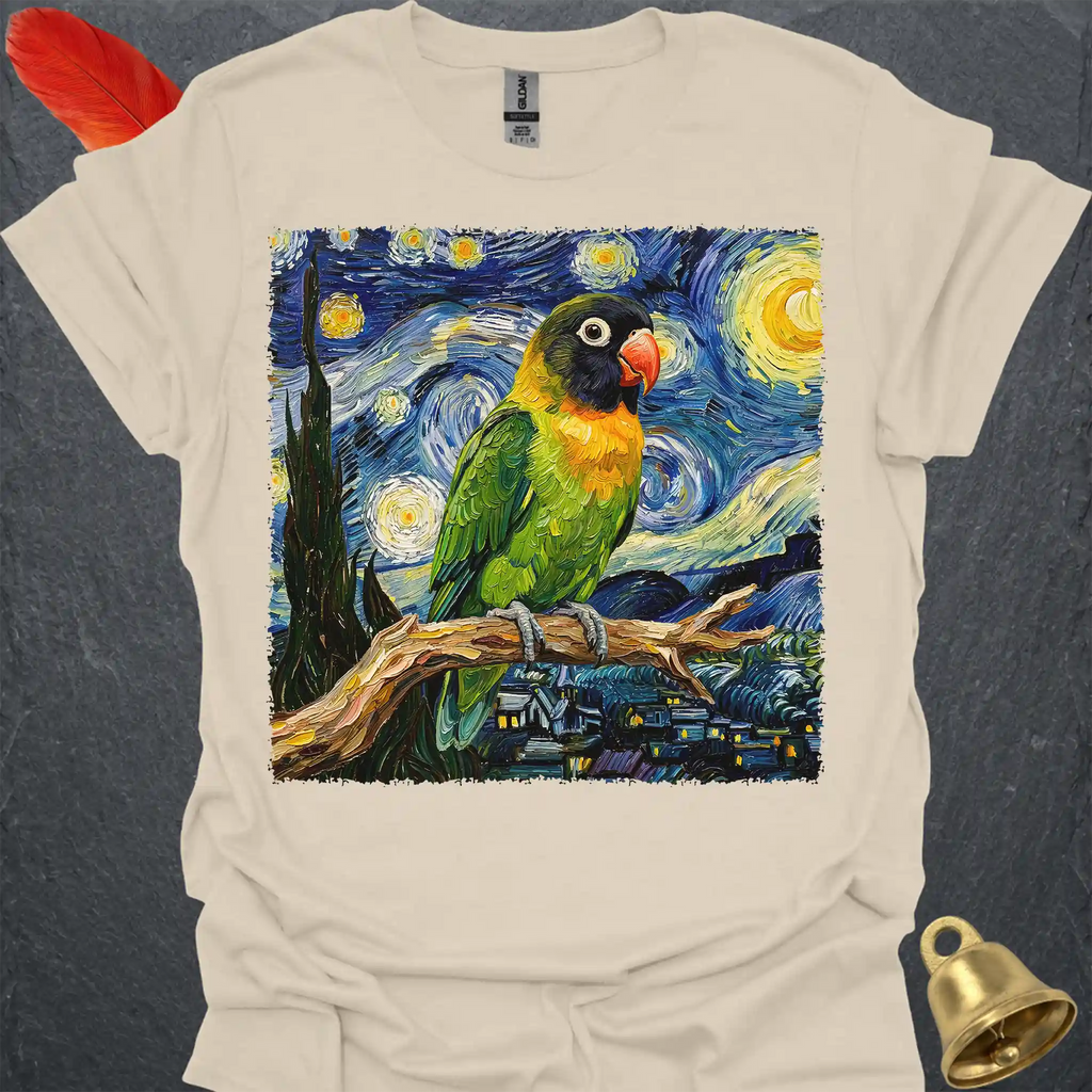 Black-Masked Lovebird Starry Night T-Shirt
