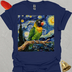 Black-Masked Lovebird Starry Night T-Shirt