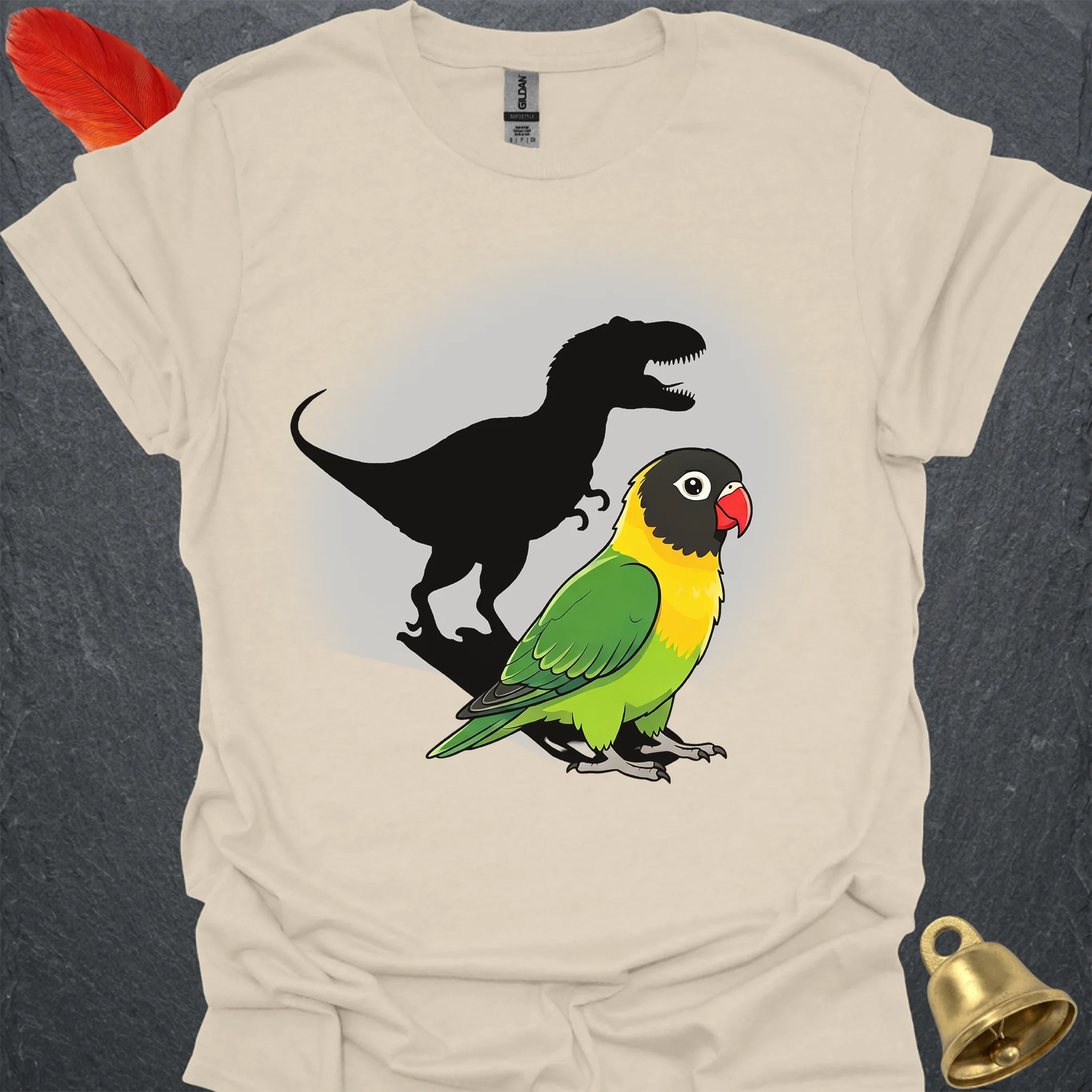 Black-Masked Lovebird T-Rex T-Shirt