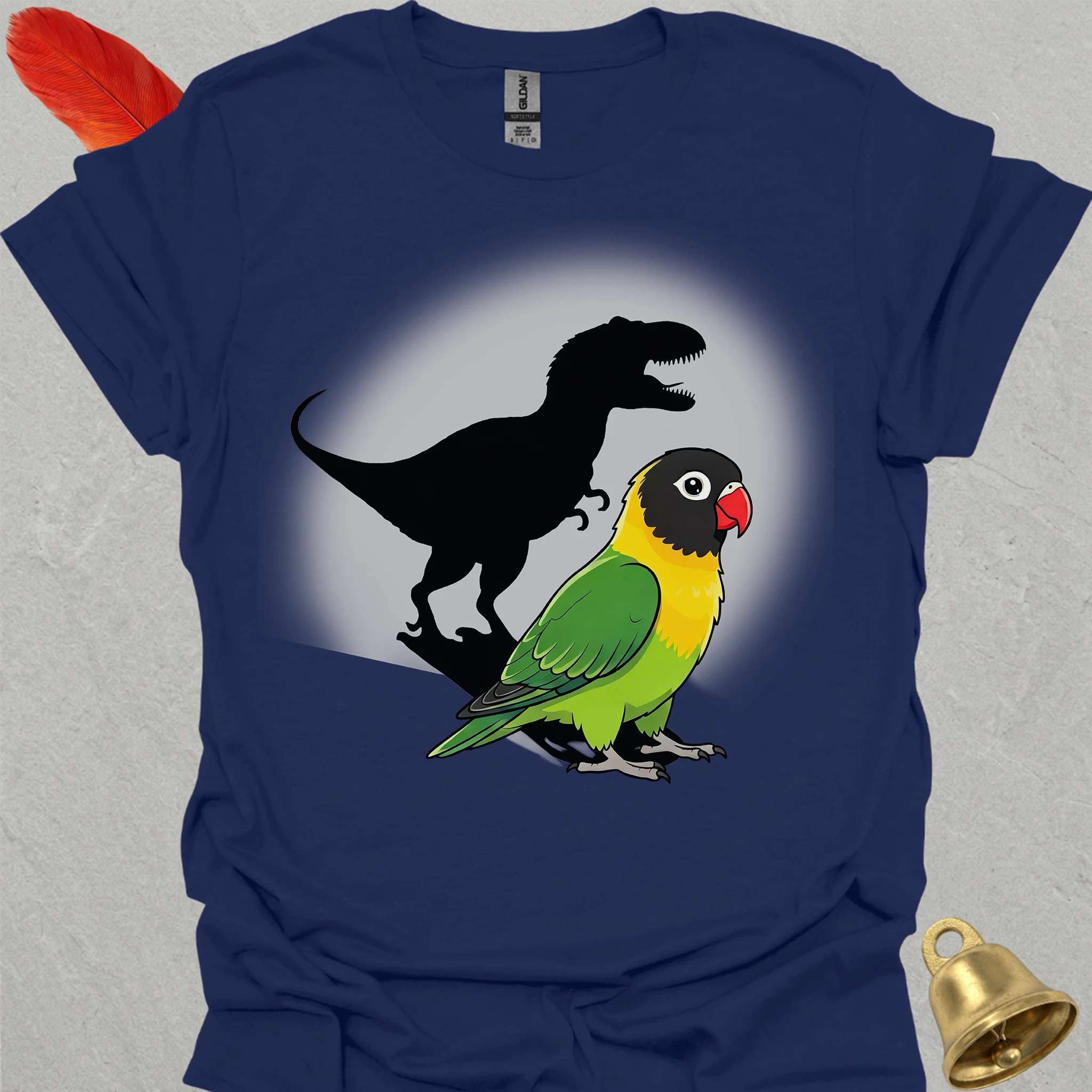Black-Masked Lovebird T-Rex T-Shirt
