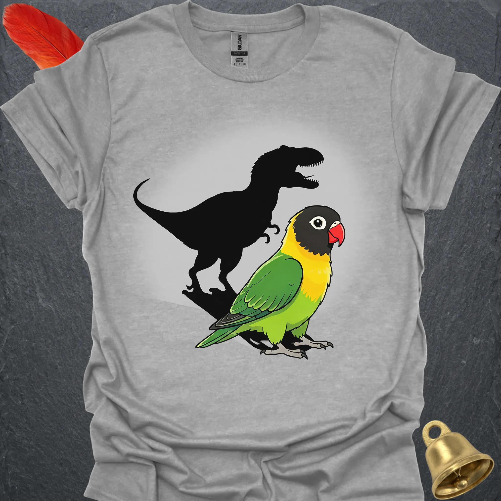 Black-Masked Lovebird T-Rex T-Shirt