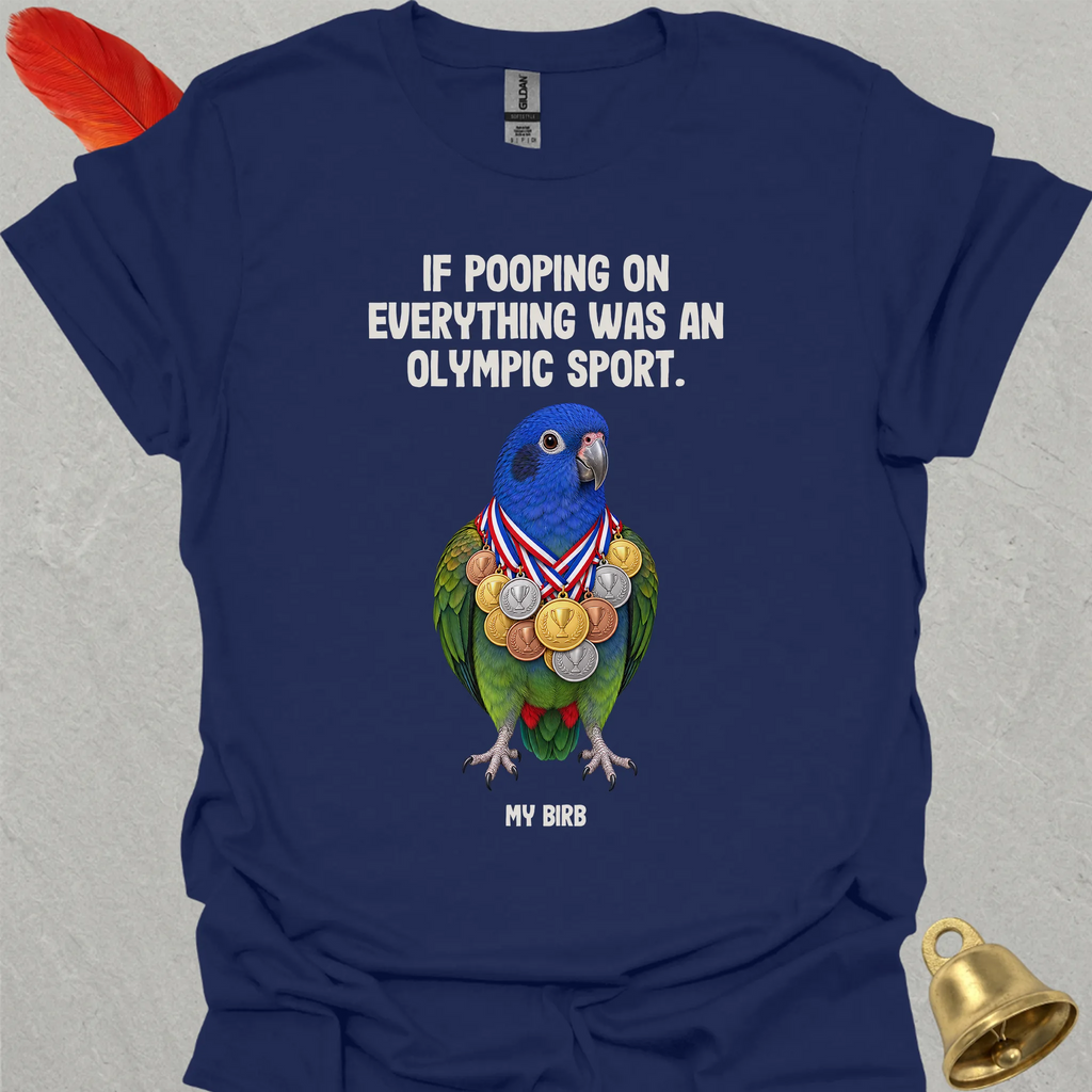 Blue-Headed Pionus Olympic Pooper T-Shirt